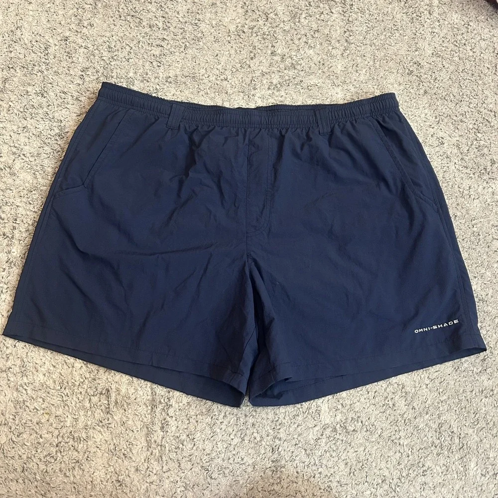 Columbia PFG Omni-Shade Men's XL Navy Blue Swim Shorts Lined Pockets